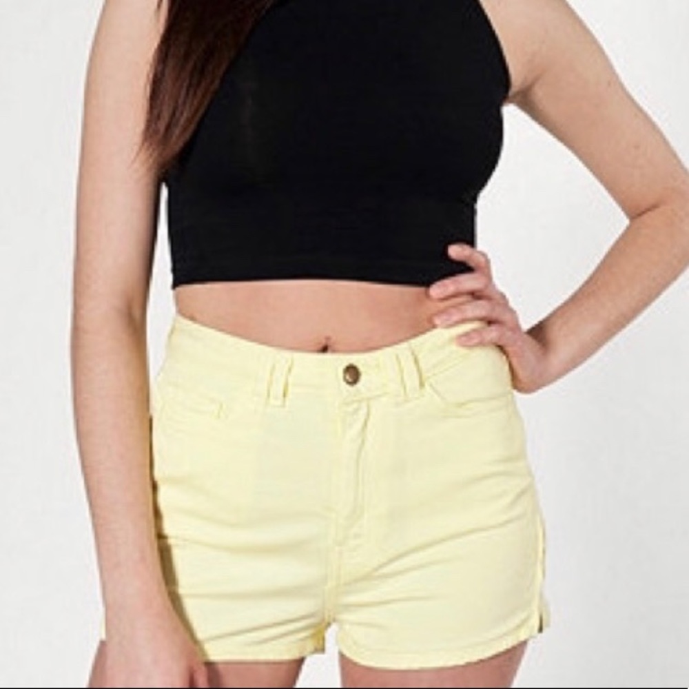 Yellow American Apparel Jean Shorts
